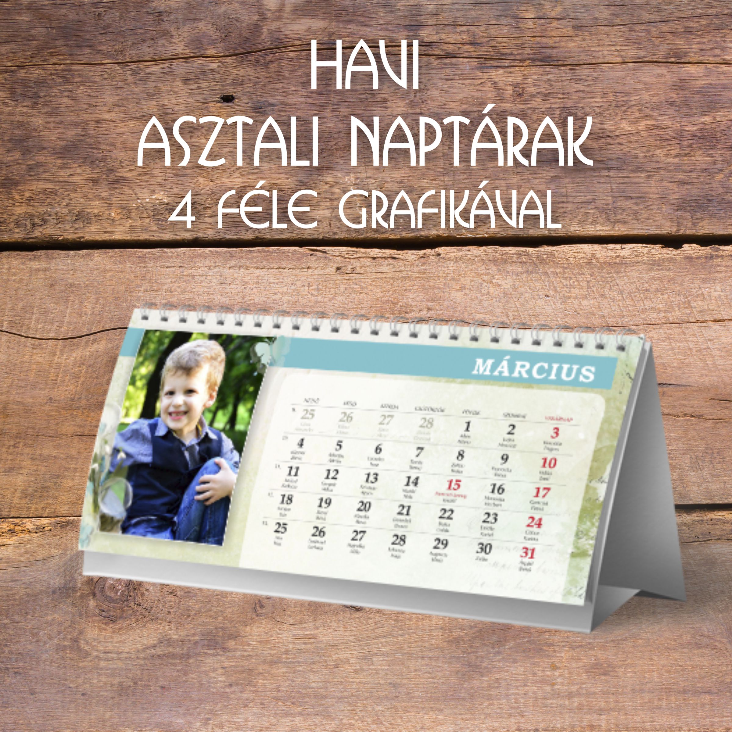 Havi asztali naptár A/4 falinaptárak